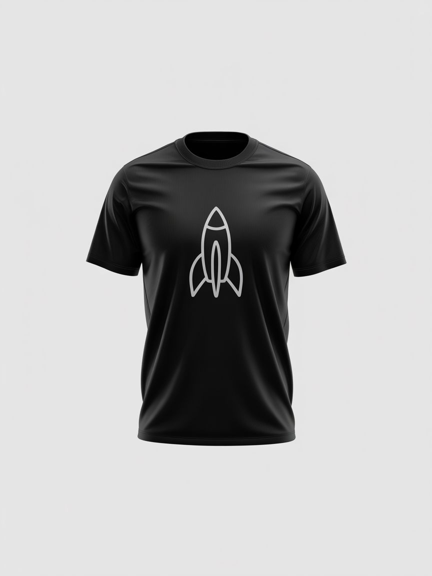 Minimalist Rocket Line Art Tee
