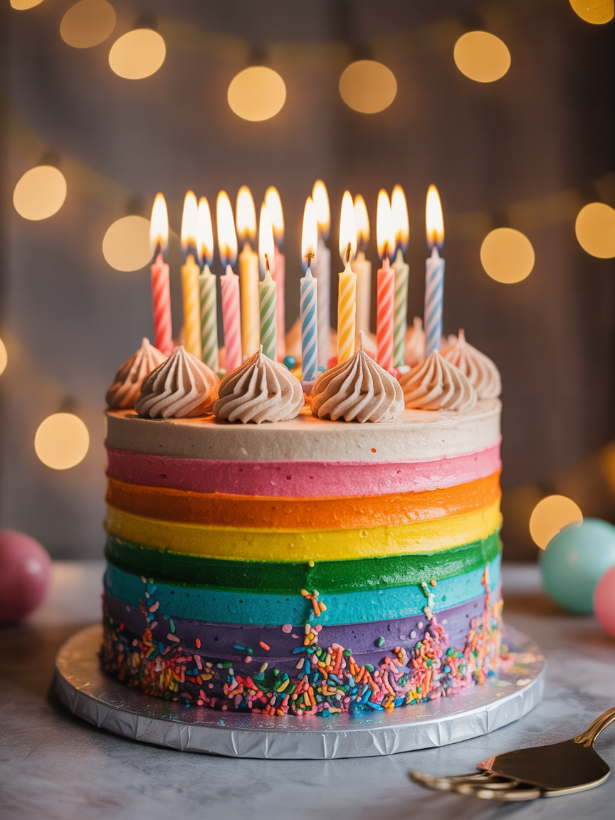Rainbow Sprinkle Birthday Cake