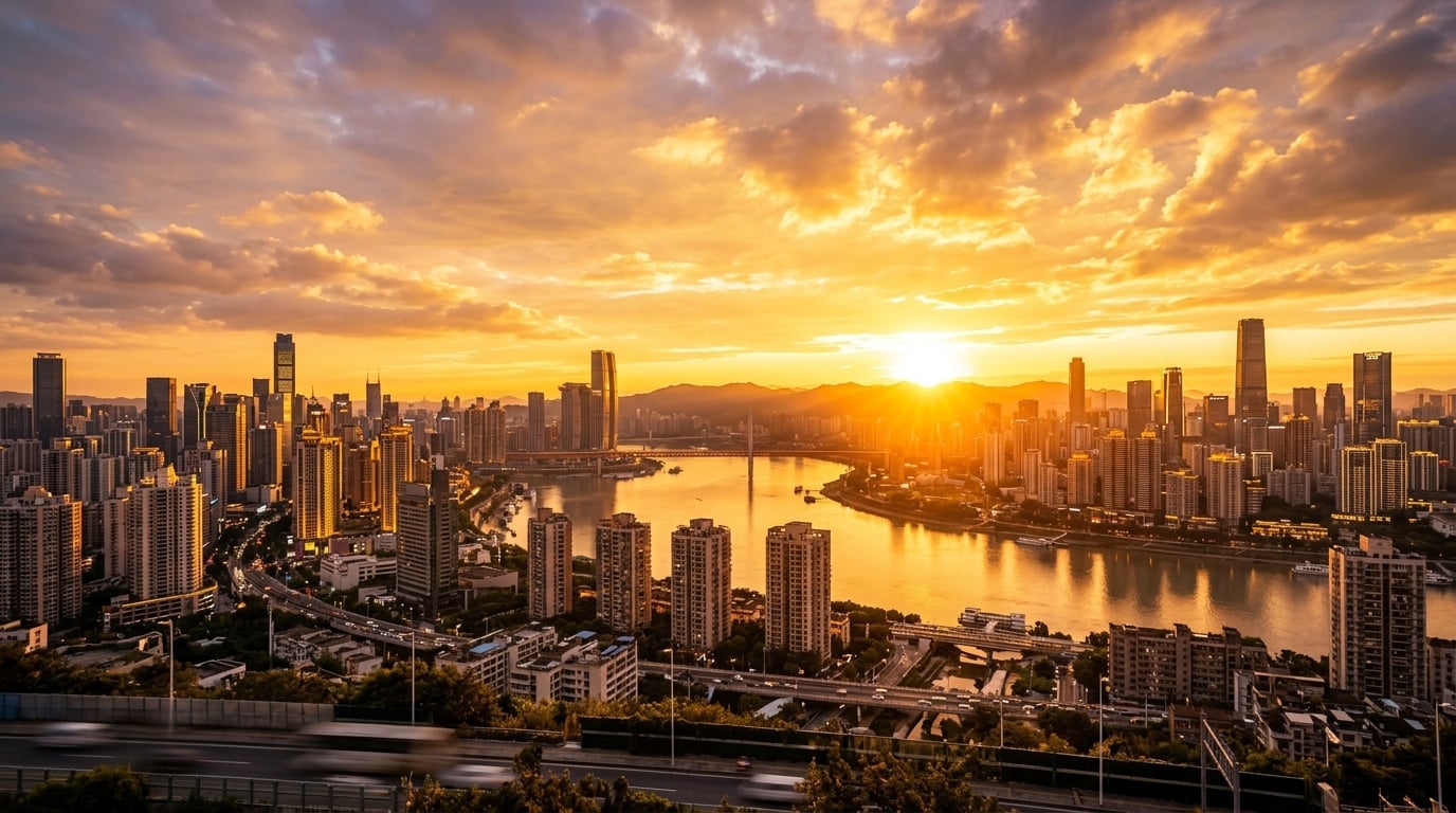 Nascer do sol dourado representando crescimento e transformação empresarial