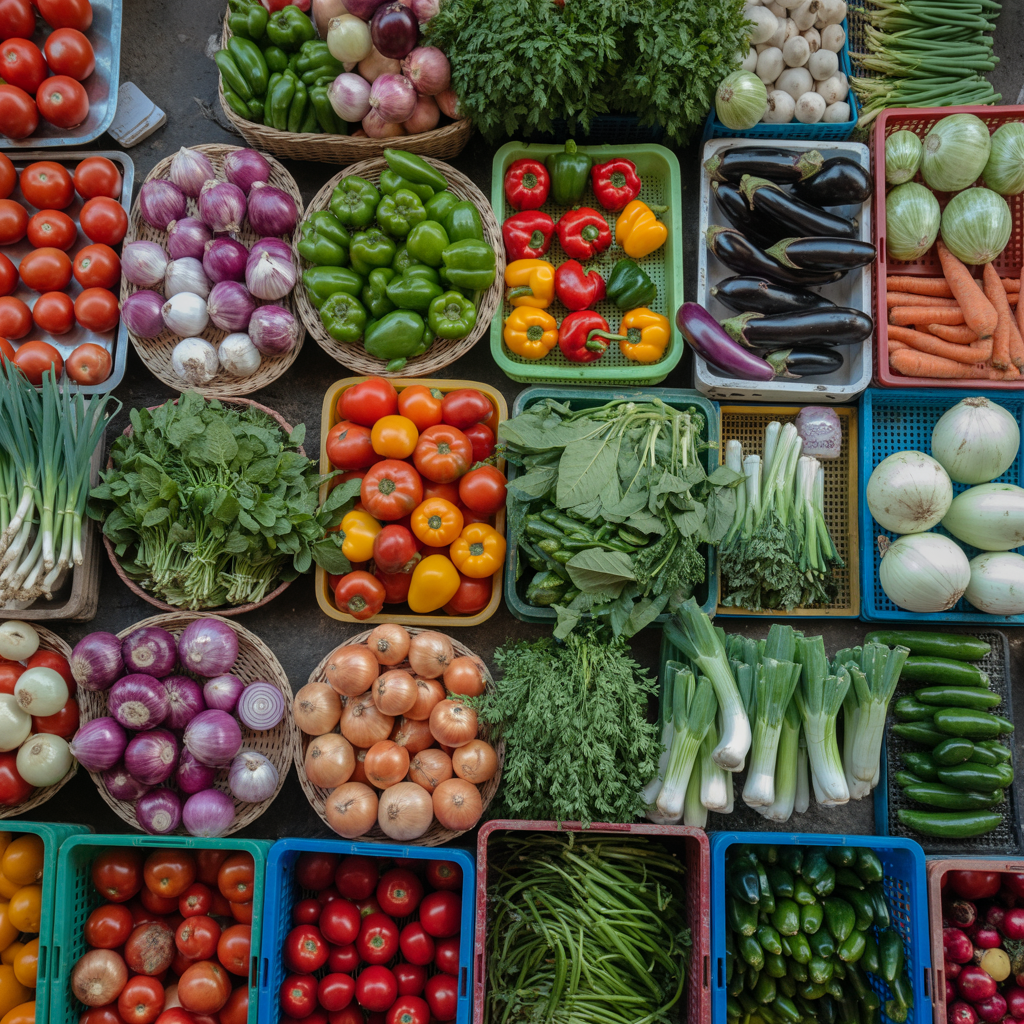 Légumes frais au marché de Dakar