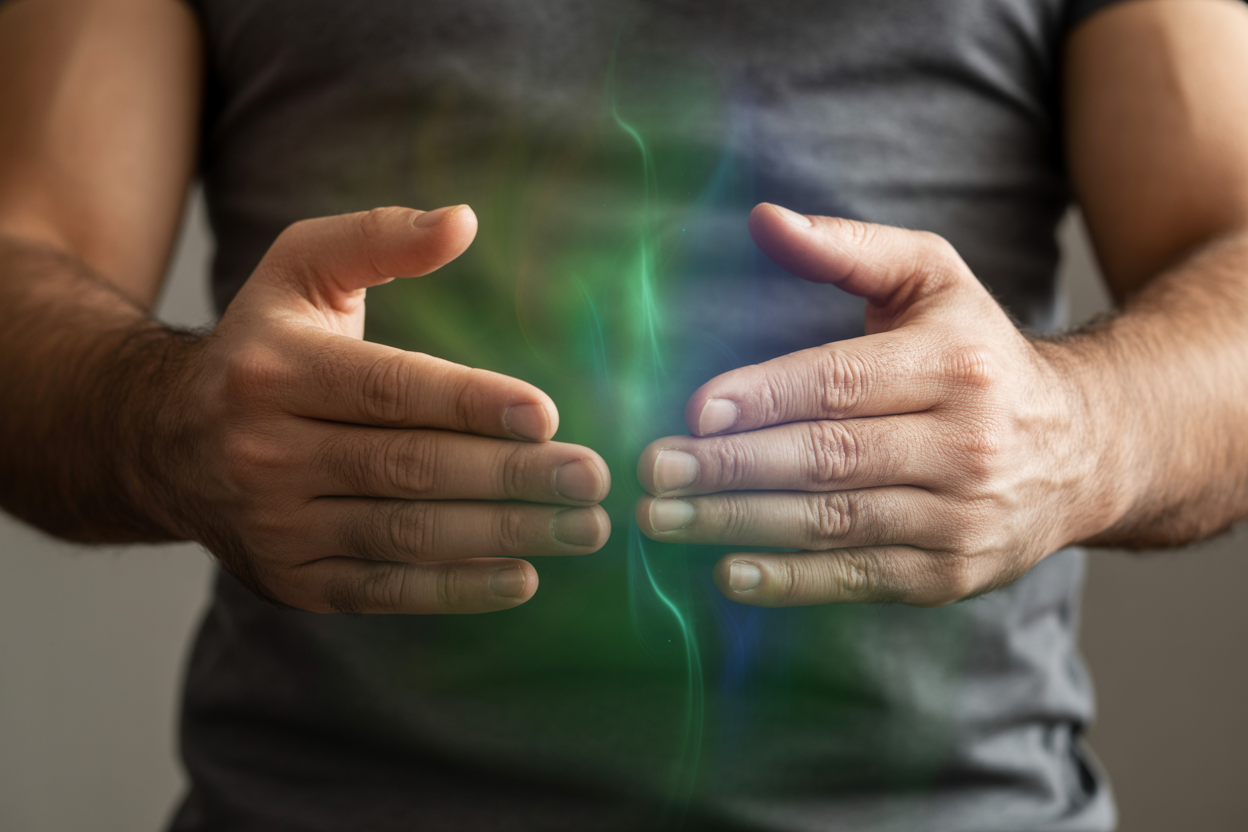 Healing hands with energy