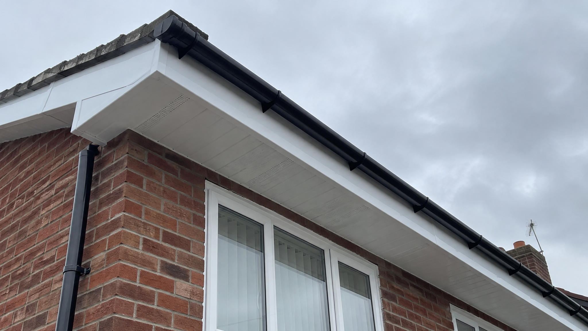 New white uPVC fascias and soffits on UK house