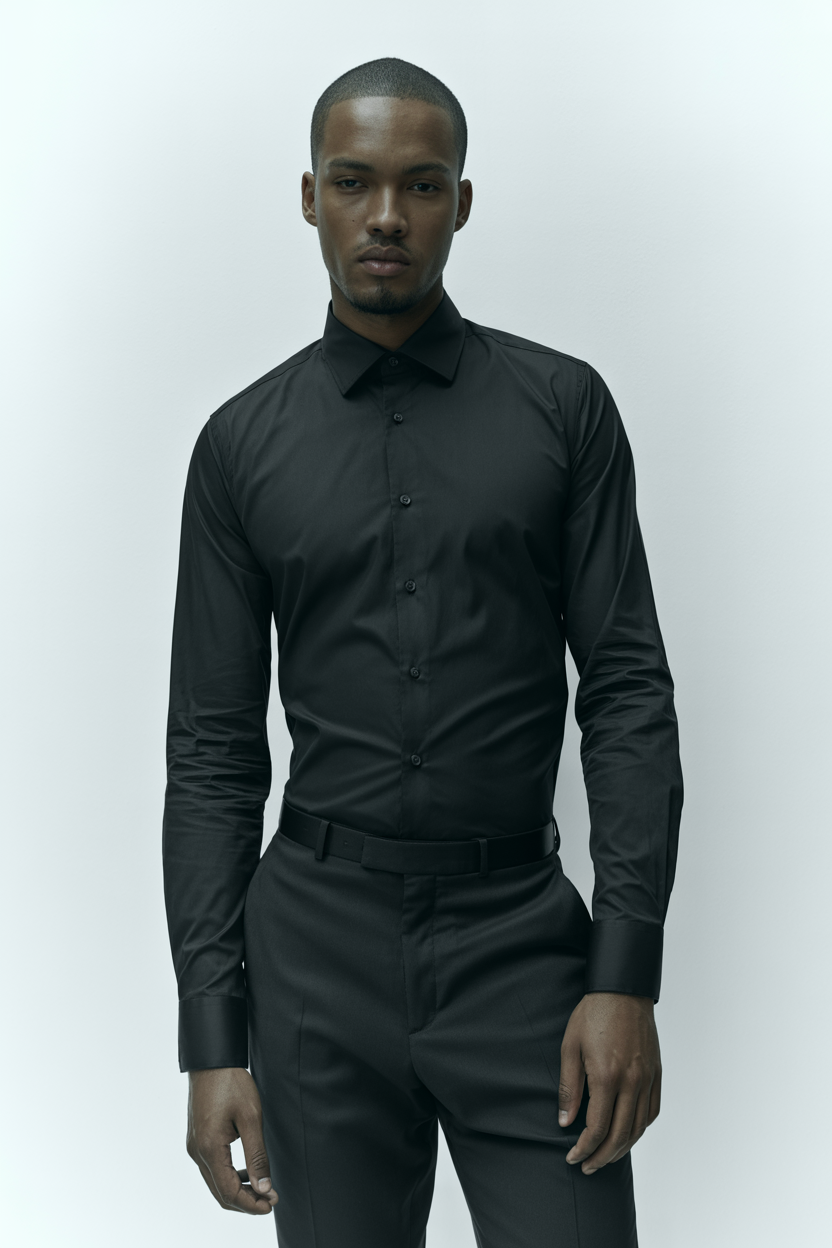 Camisa Manga Longa Preta