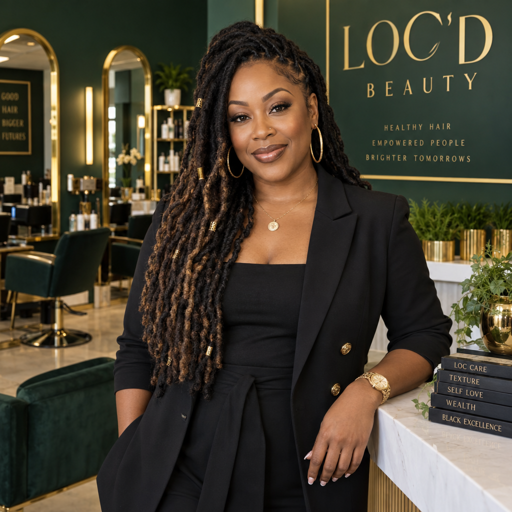 Portrait of Nia Baptiste, Certified Loctician