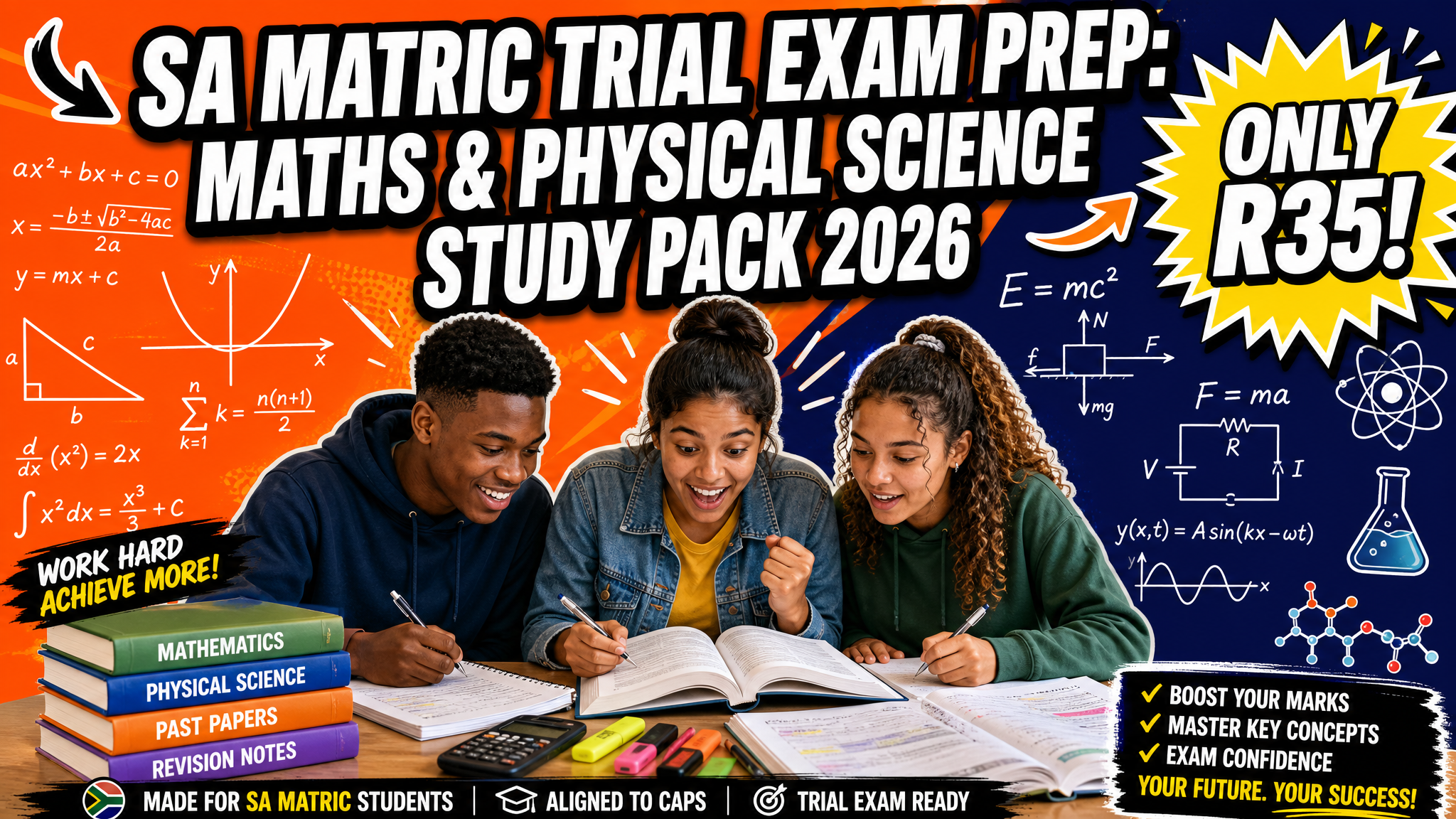 SA Matric Trial Exam Prep: Maths & Physical Science Study Pack 2026