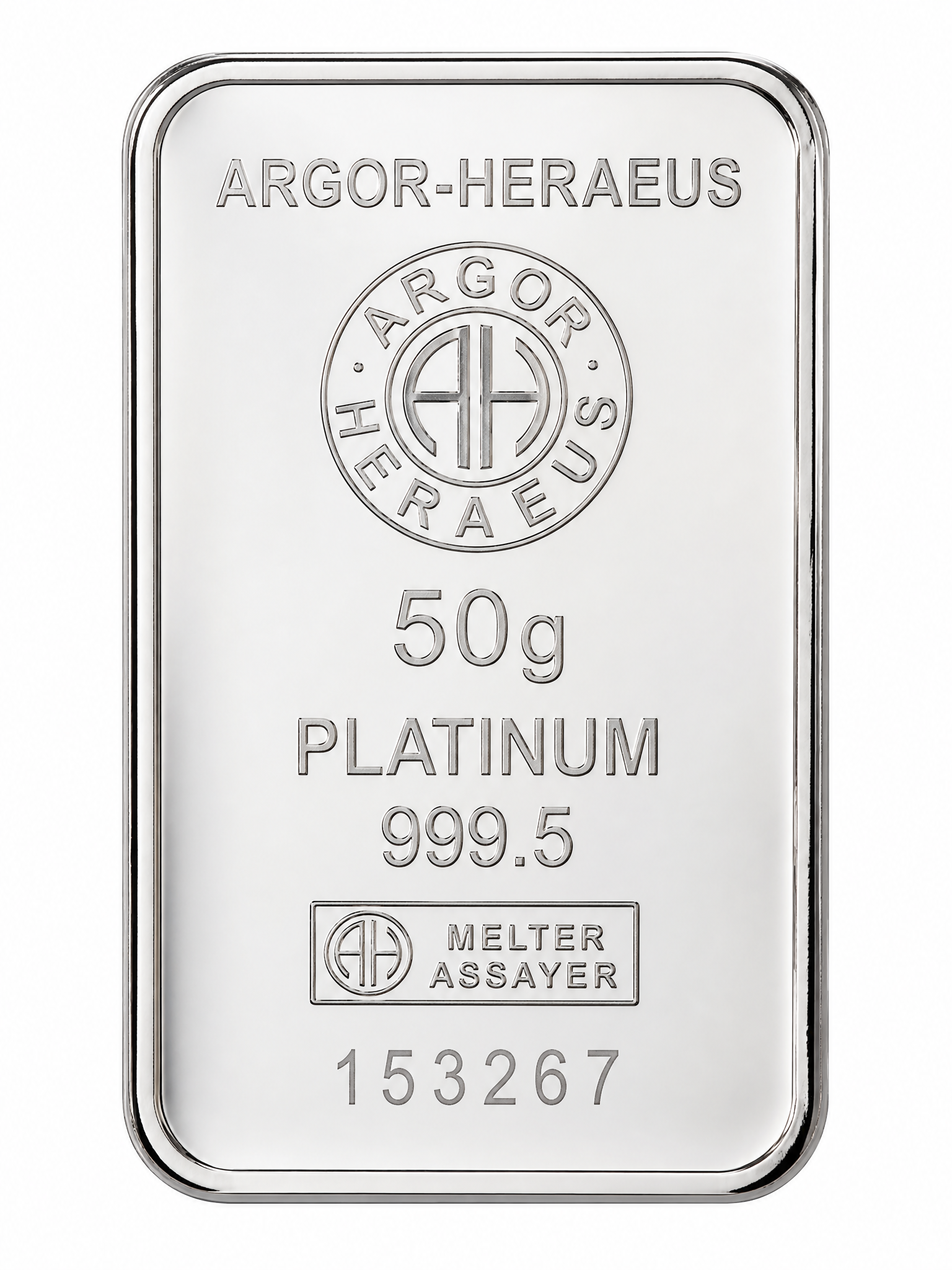 Argor-Heraeus 50g Platinum Bar Minted