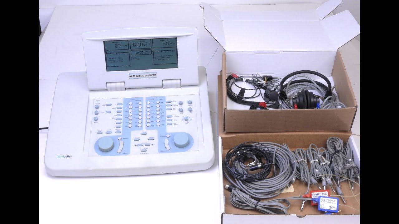 GSI 61 Clinical Audiometer calibration verification using sound level meter