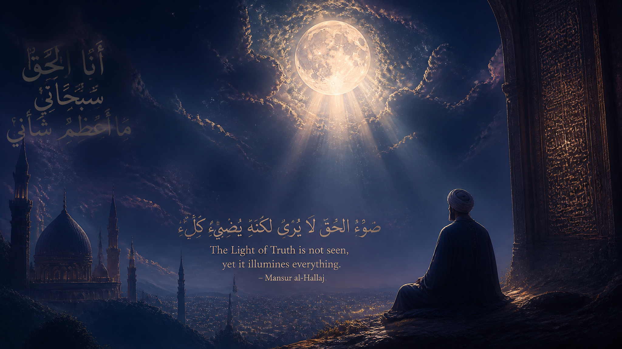 Visual accompaniment for poetry by Mansur al-Hallaj