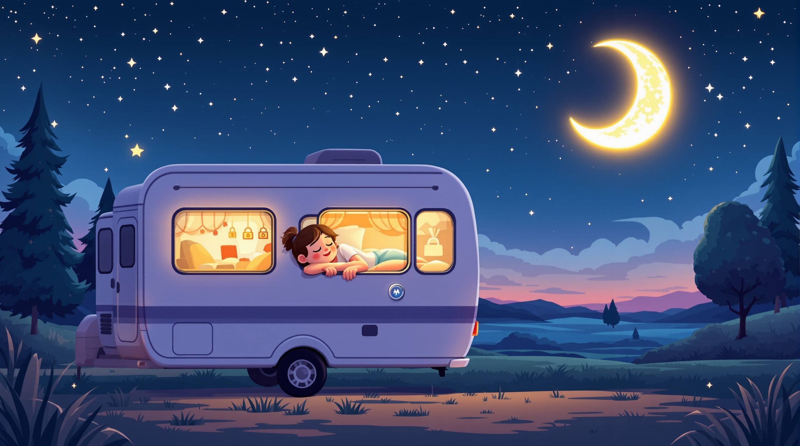 RV owner sleeping peacefully with secure fuel vault