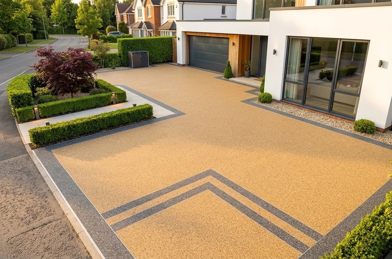 Modern resin bound driveway