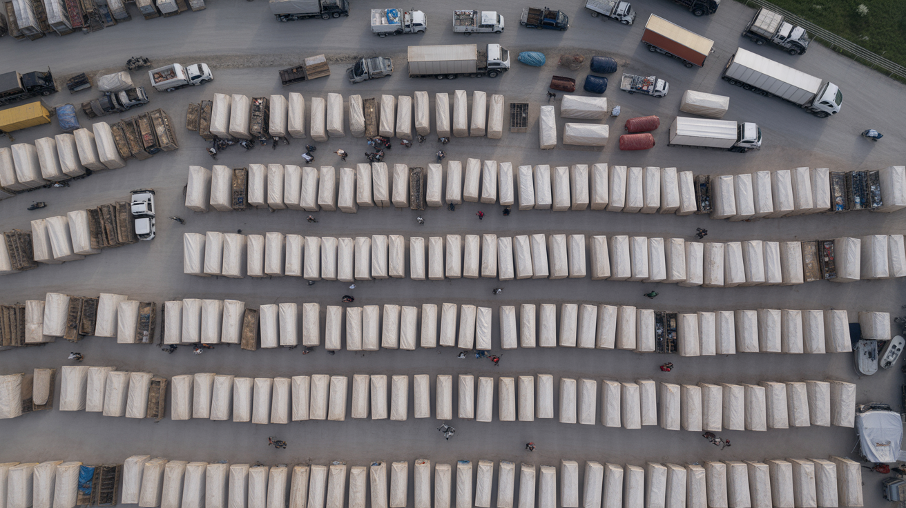 Aerial view of relief operation