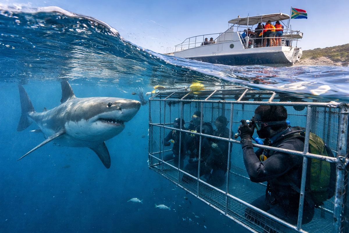 Shark Cage Diving Adventure from Cape Town