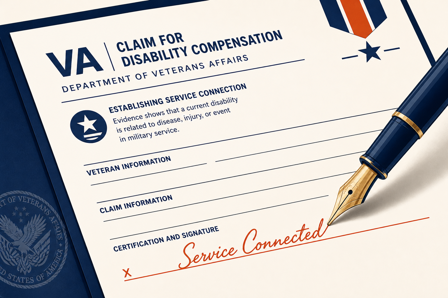 A service-connection claim being filed and signed while the veteran is still able to testify