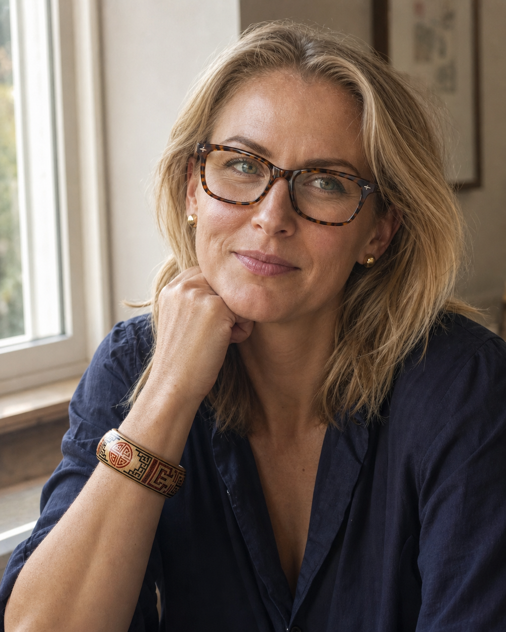 Elizabeth Groch wearing the Hoi An Bangle