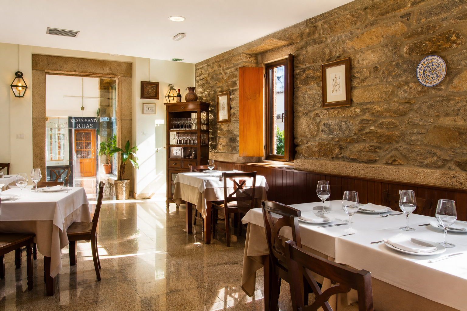 Sala de restaurante higienizada