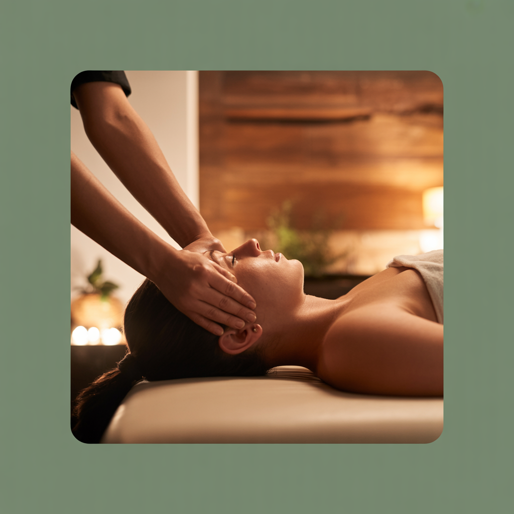 Therapeutic healing session in peaceful wellness center