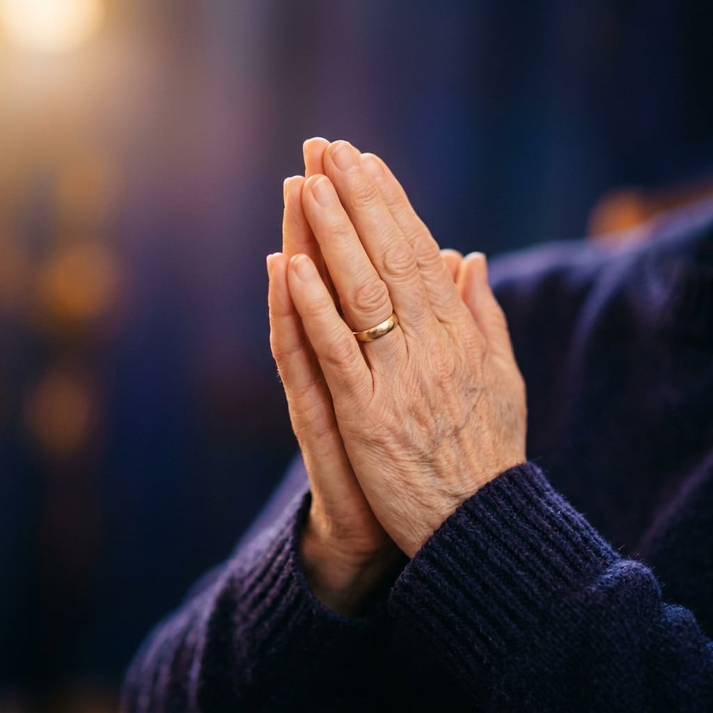 Hands in prayer representing spiritual foundation of the community