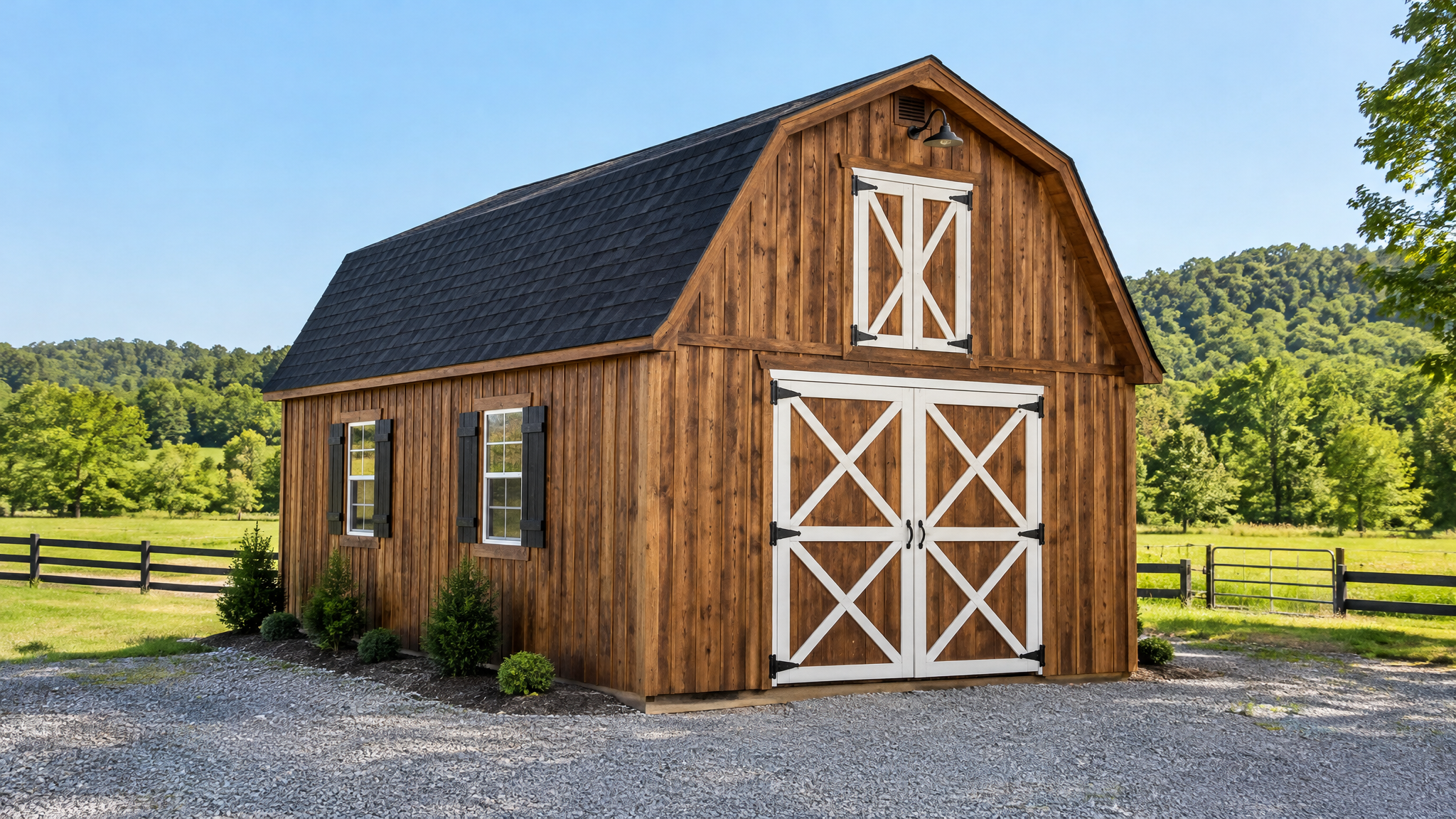 Gambrel-roof barn by Waterloo Structure serving PA DE NJ MD