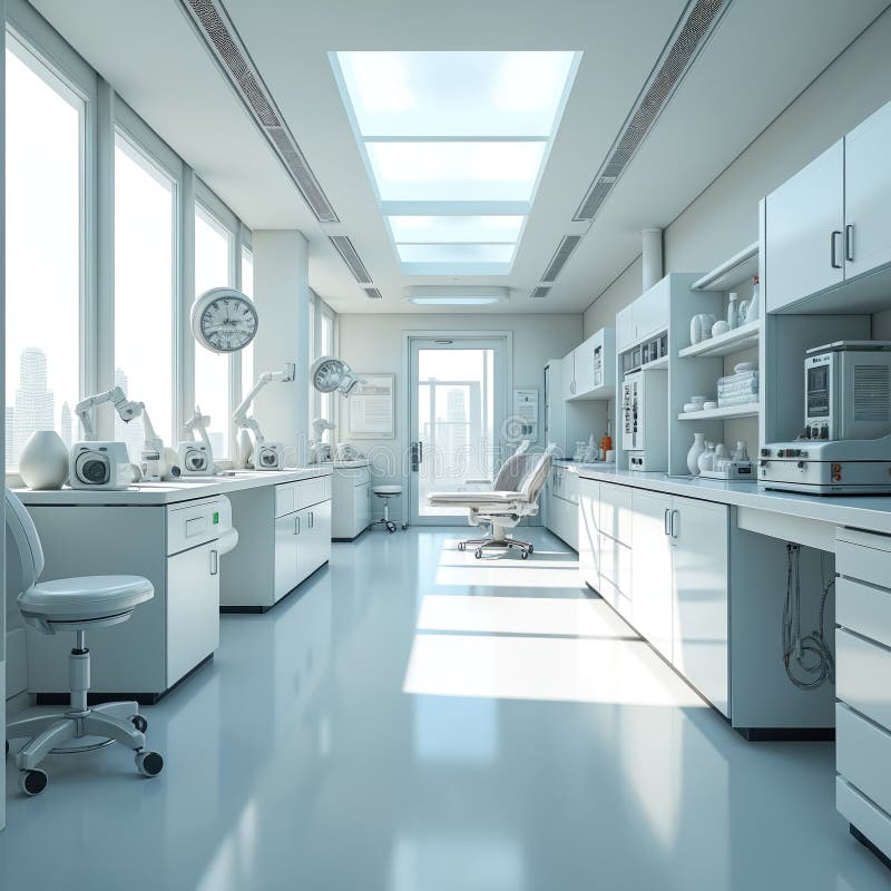 Modern clinic interior with clean medical facility design