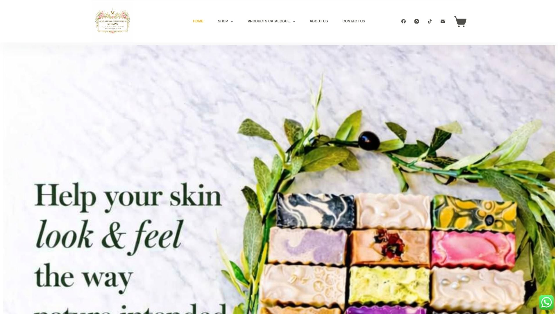 MS Natural Cold Process Soaps website screenshot