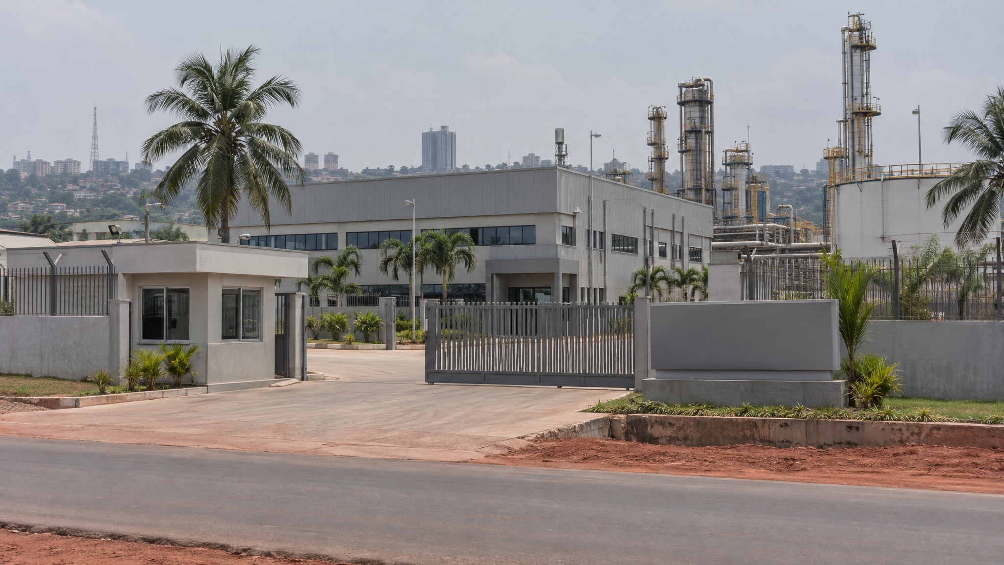 The refinery facility in Kinshasa