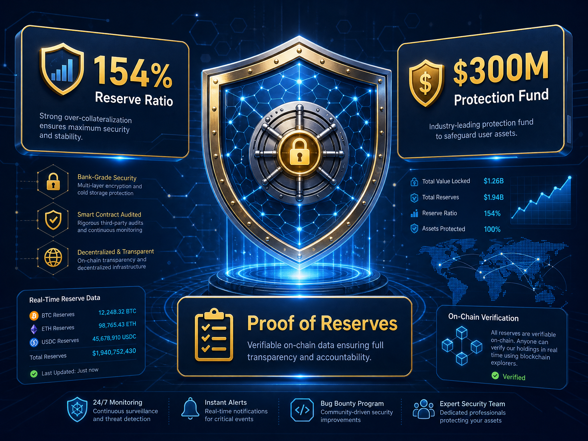 Bitget exchange review security features showing 154% reserve ratio and $300M protection fund