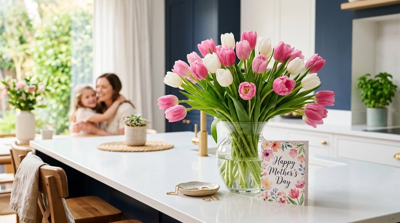 Beautiful flowers and a clean home for Mother's Day celebration