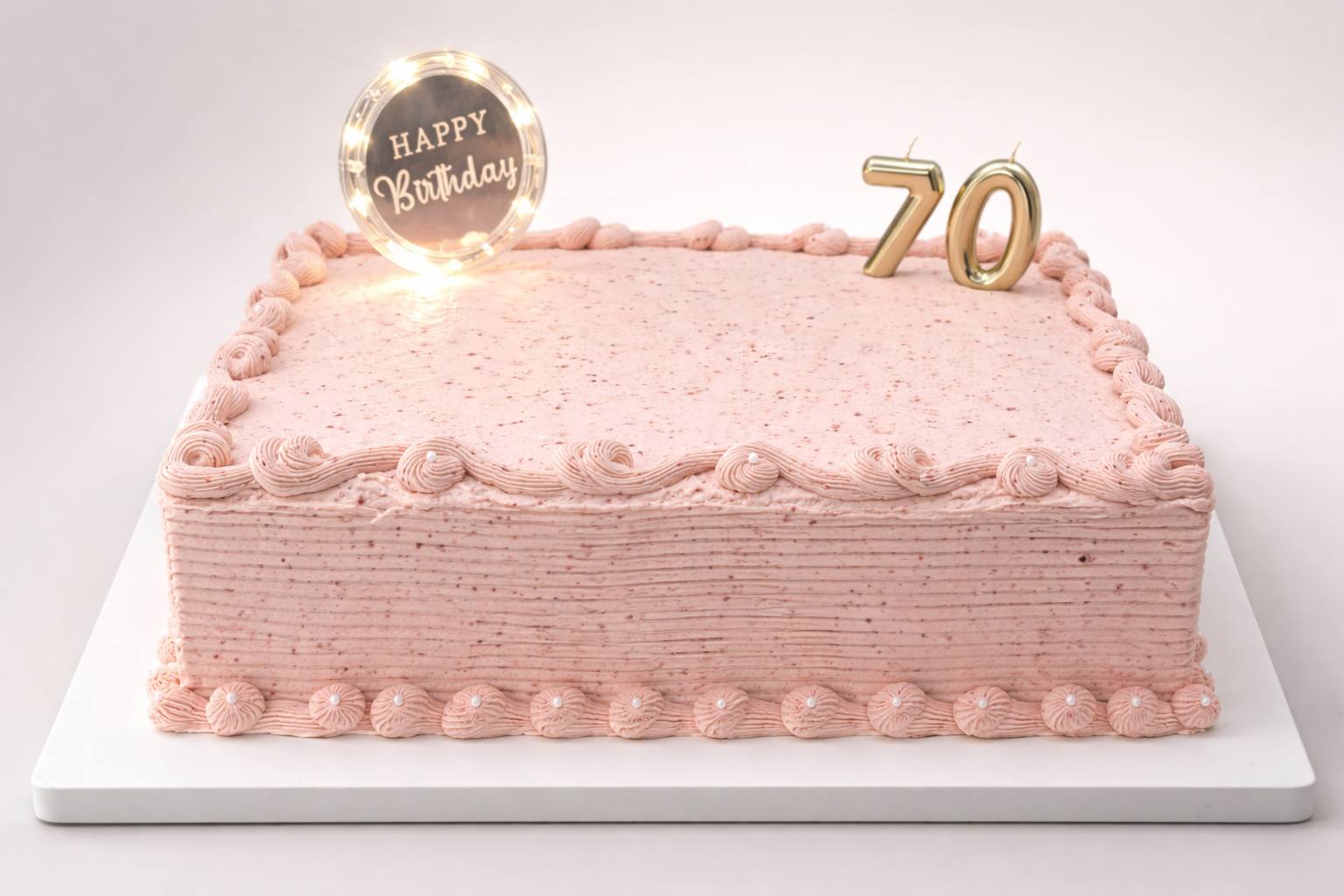 Strawberry Cream Cheese Frosted 70th Birthday Cake