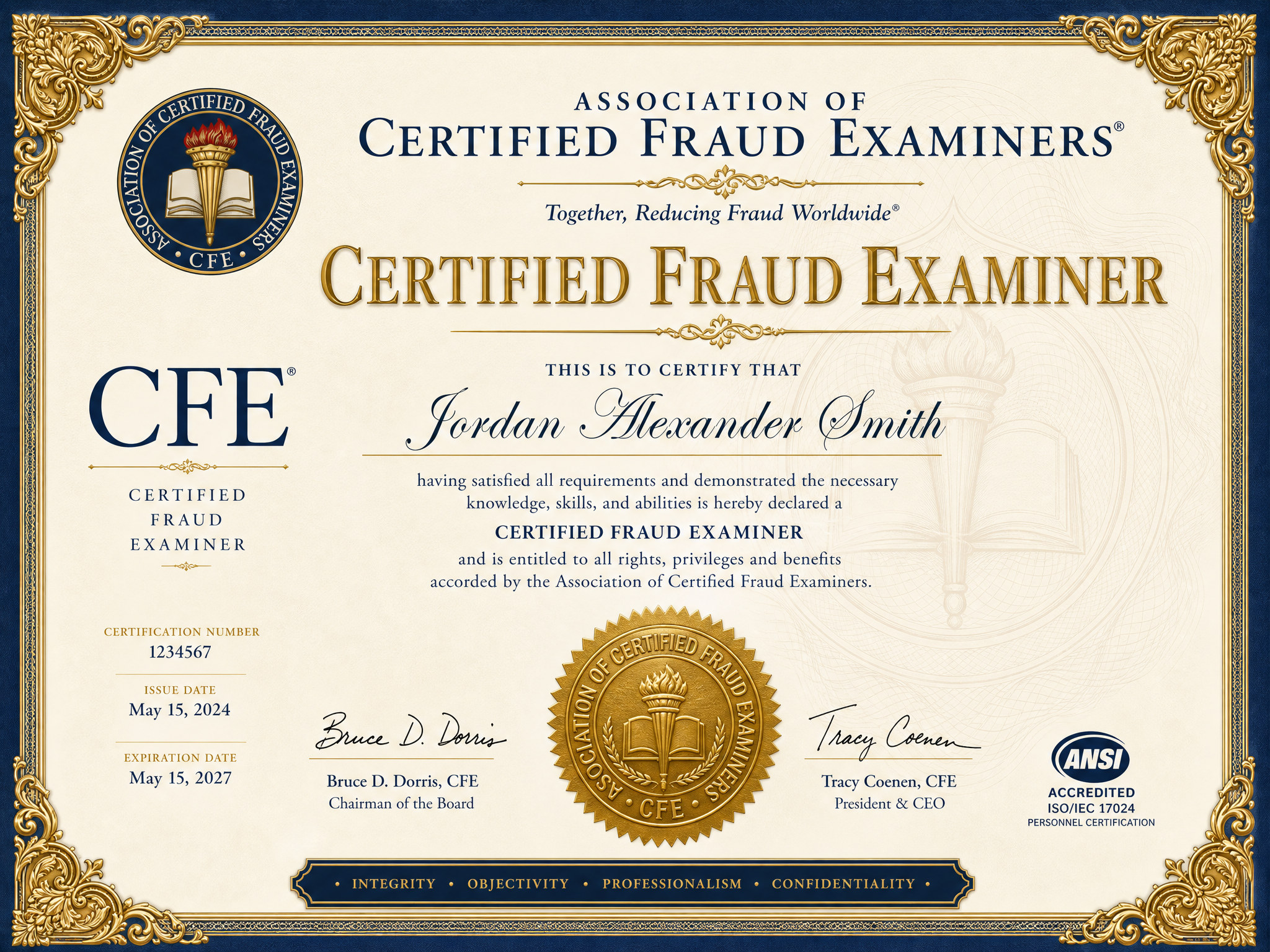 Certified Fraud Examiner (CFE)