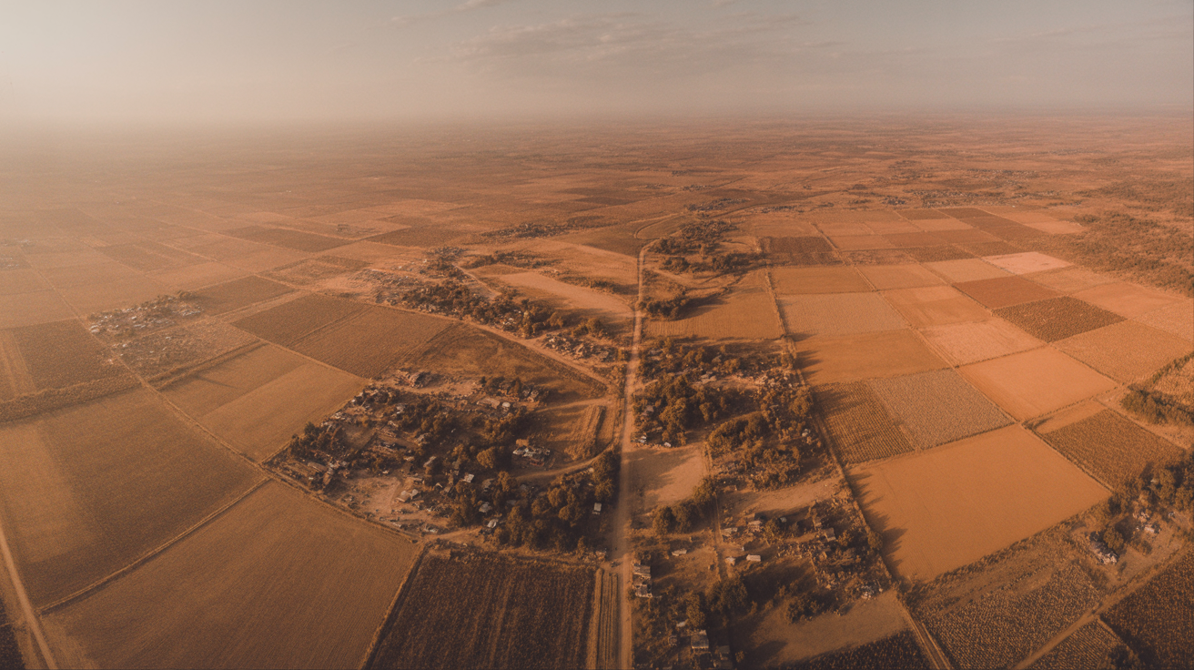 Aerial view of African terrain captured during NextIQ Robotics drone operation