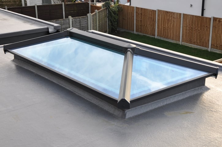 GRP fibreglass flat roof completed