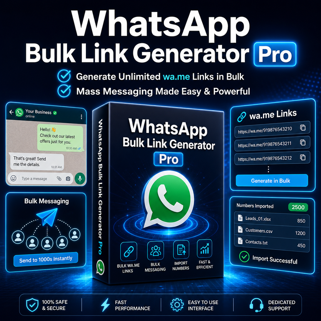 WhatsApp Bulk Link Generator Pro
