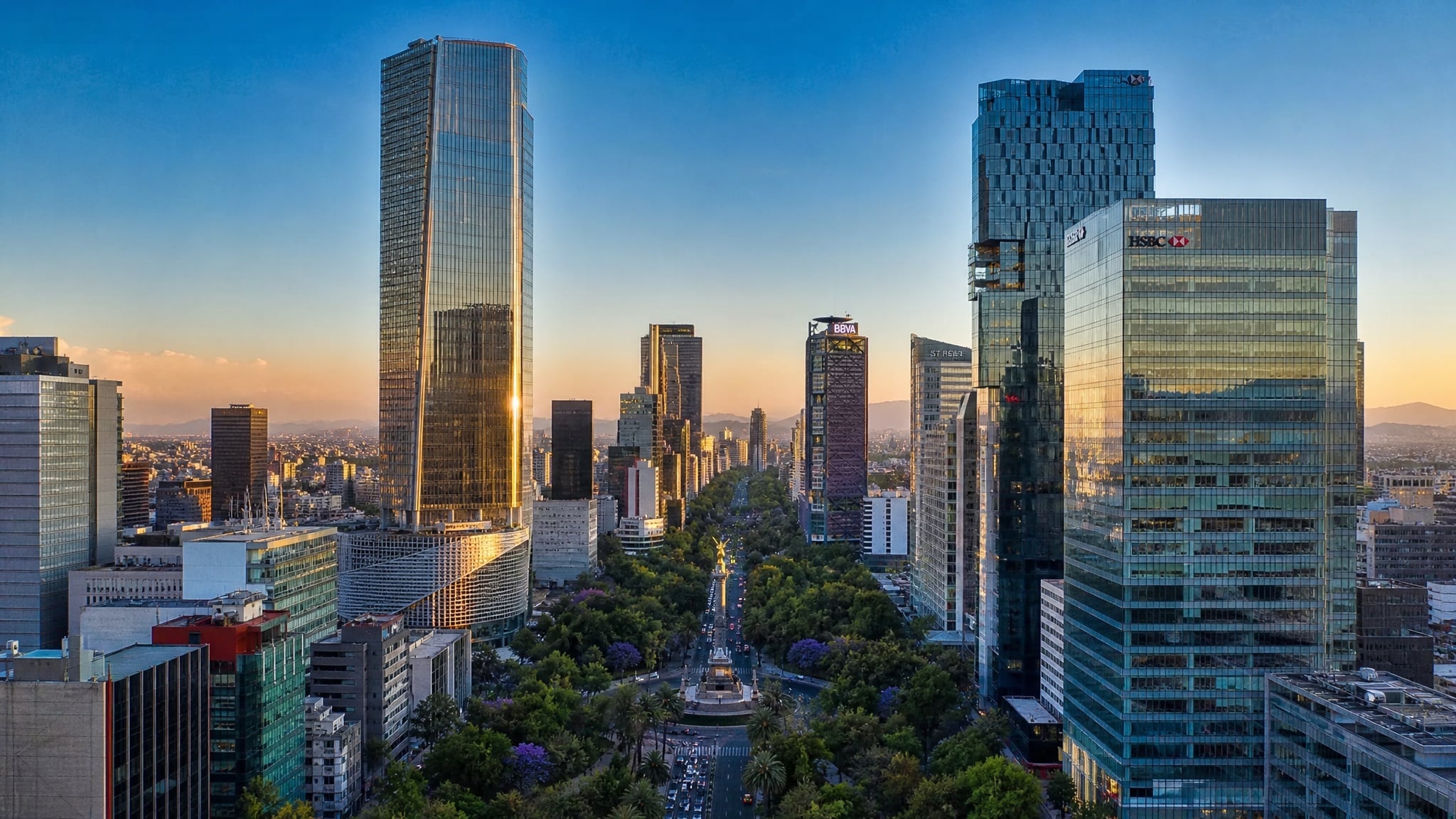Mexico City financial district skyline