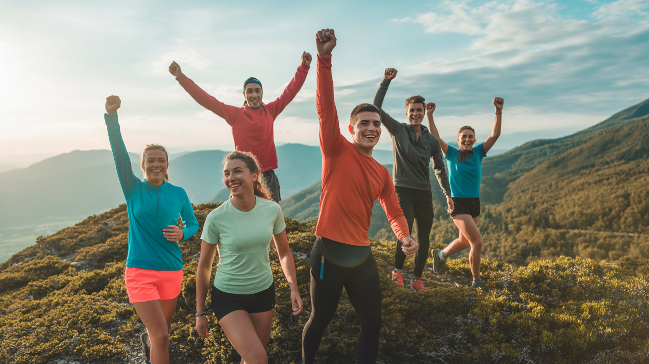 Deportistas disfrutando actividades al aire libre