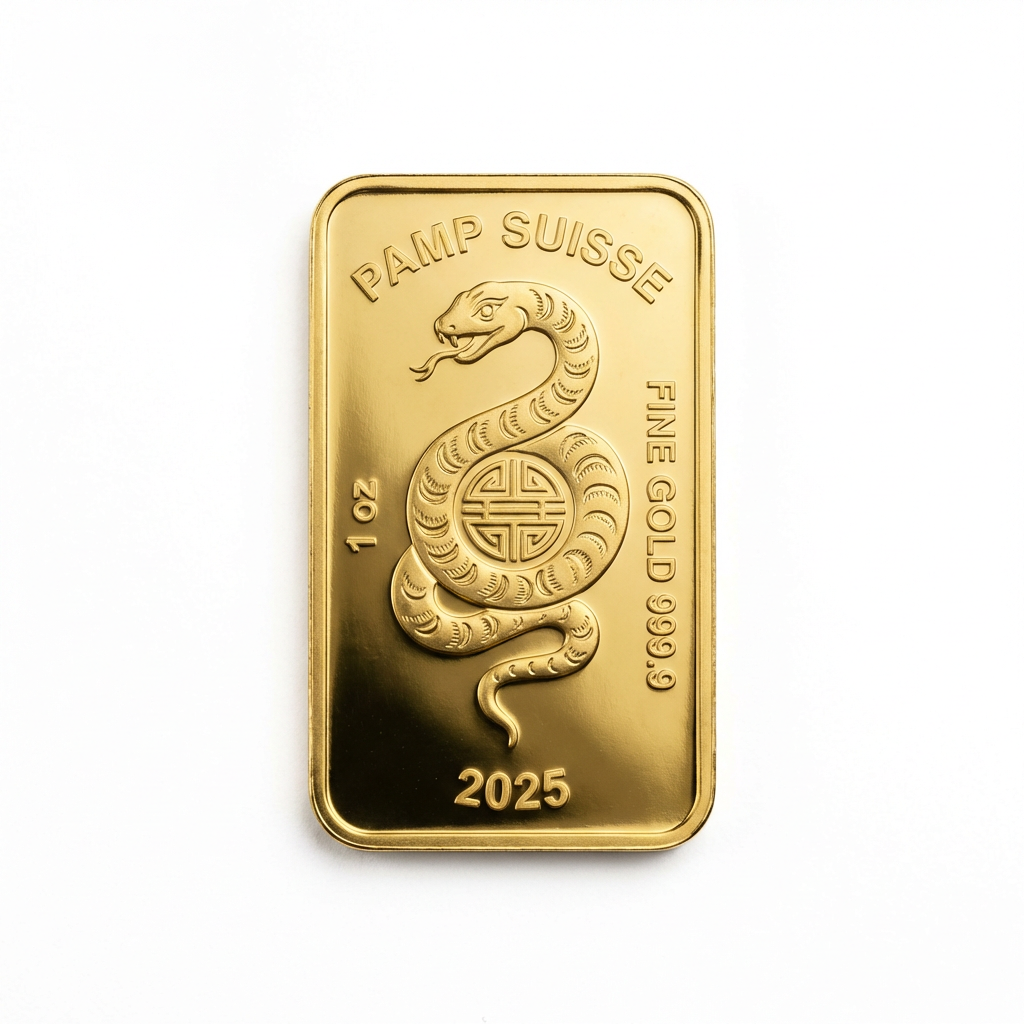 PAMP 1oz Lunar Series Snake 2025 Gold Bar