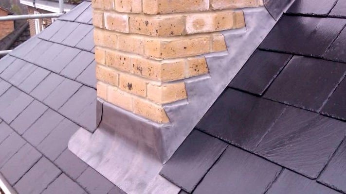 Lead flashing around chimney