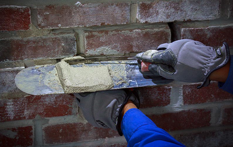 Fresh mortar repointing work