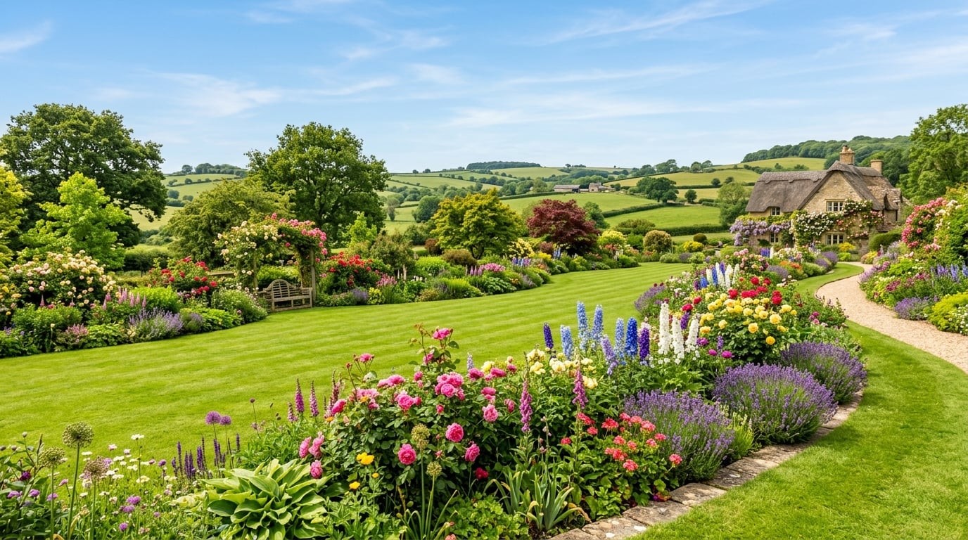 Landscape gardening services in Tadley Hampshire - lush green lawn maintained by The Gardener Guy