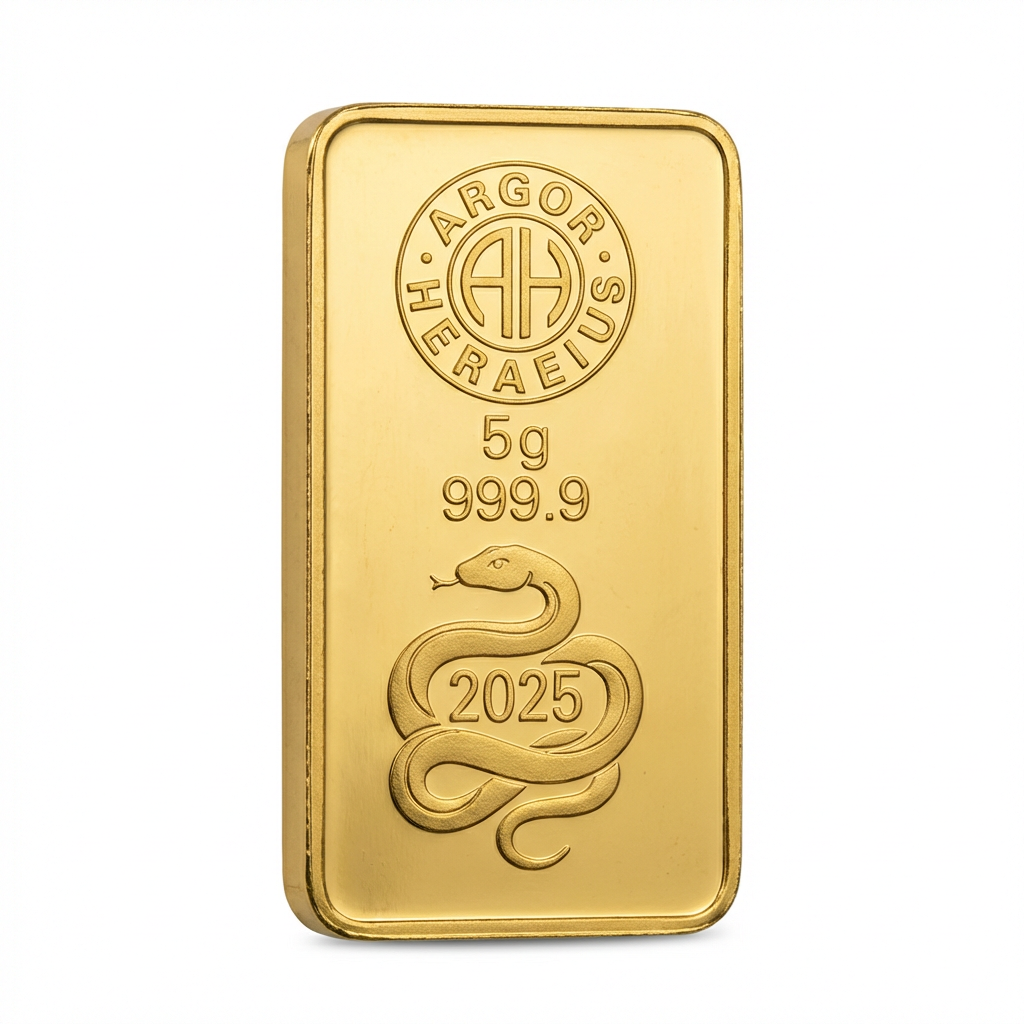 Argor-Heraeus 5g Lunar Snake 2025 Gold Bar