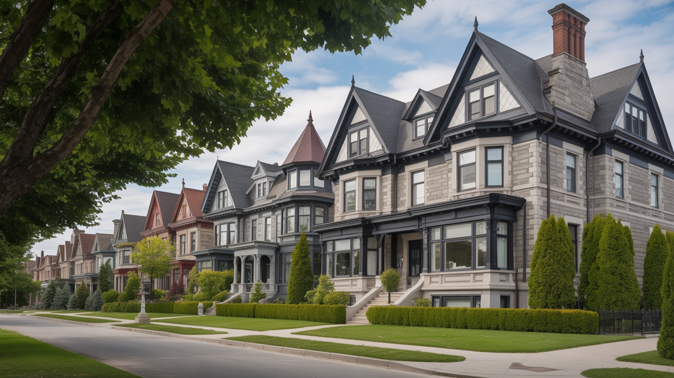 Grand heritage mansions in Durand neighborhood Hamilton