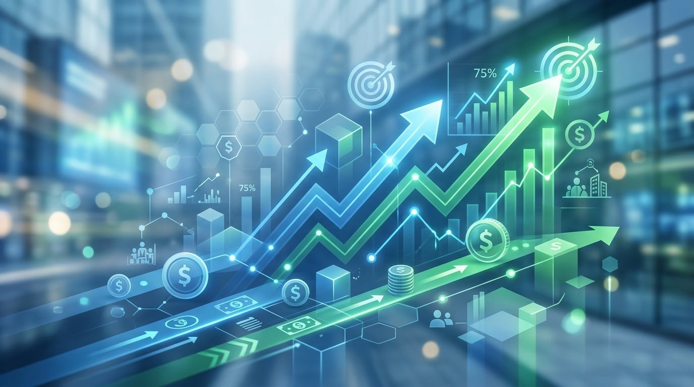 Abstract business growth and funding concept background
