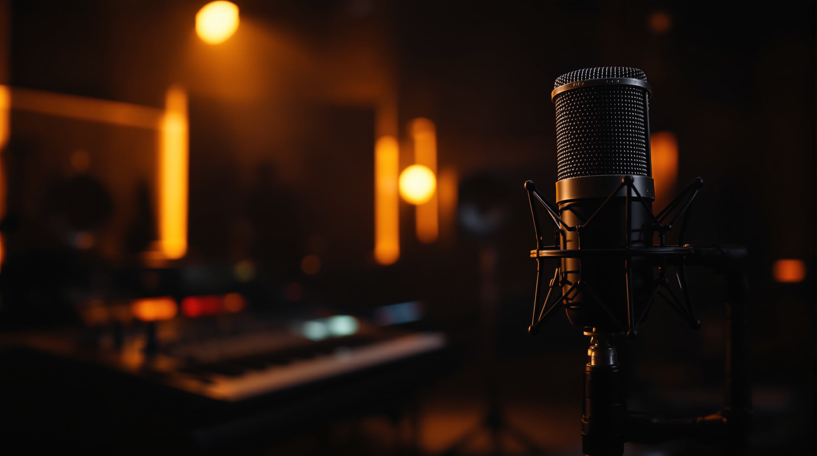 Dark atmospheric recording studio background