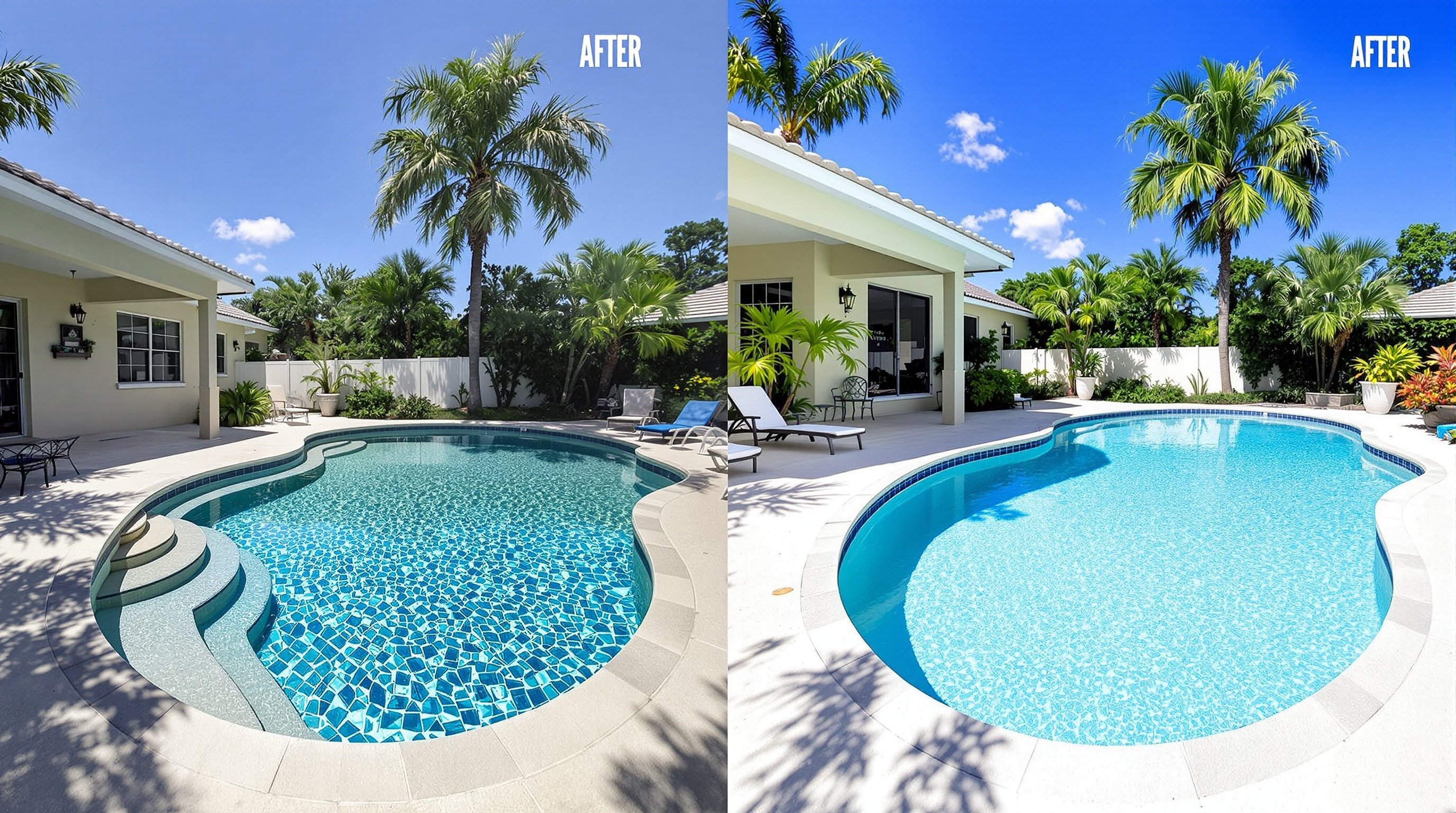 Crystal clear pool after service