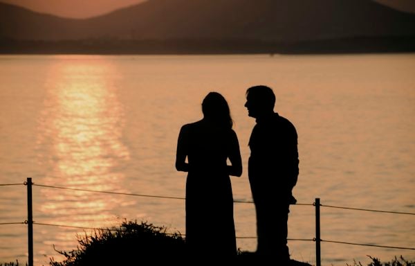 Warm Mediterranean golden hour — authentic human connection