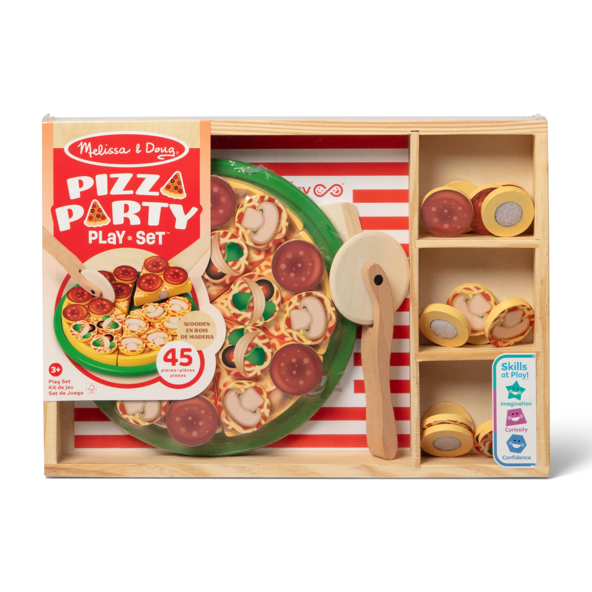 Melissa & Doug Wooden Pizza Party Play Set — speech development toy