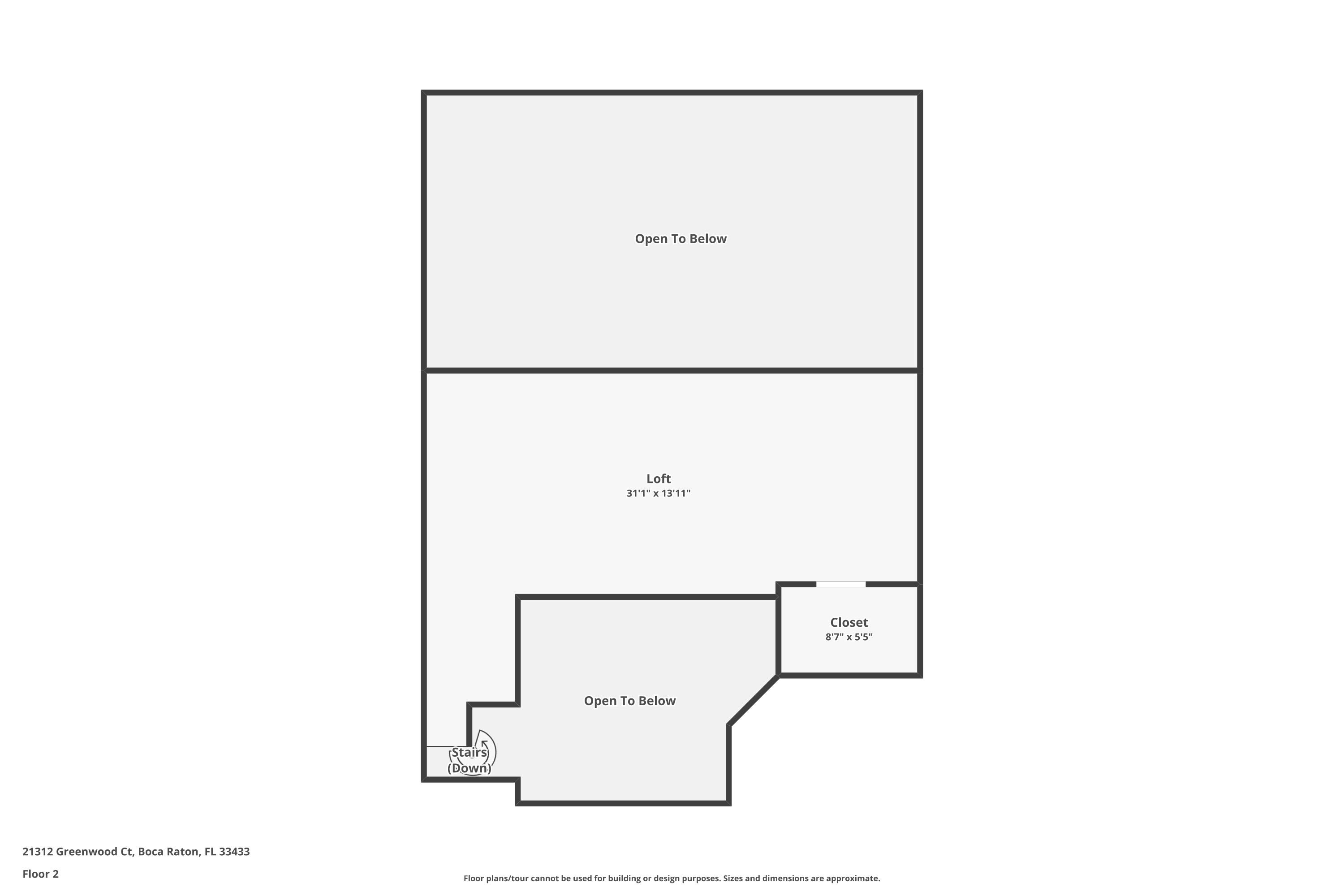 Floor 2 - Loft level with open areas
