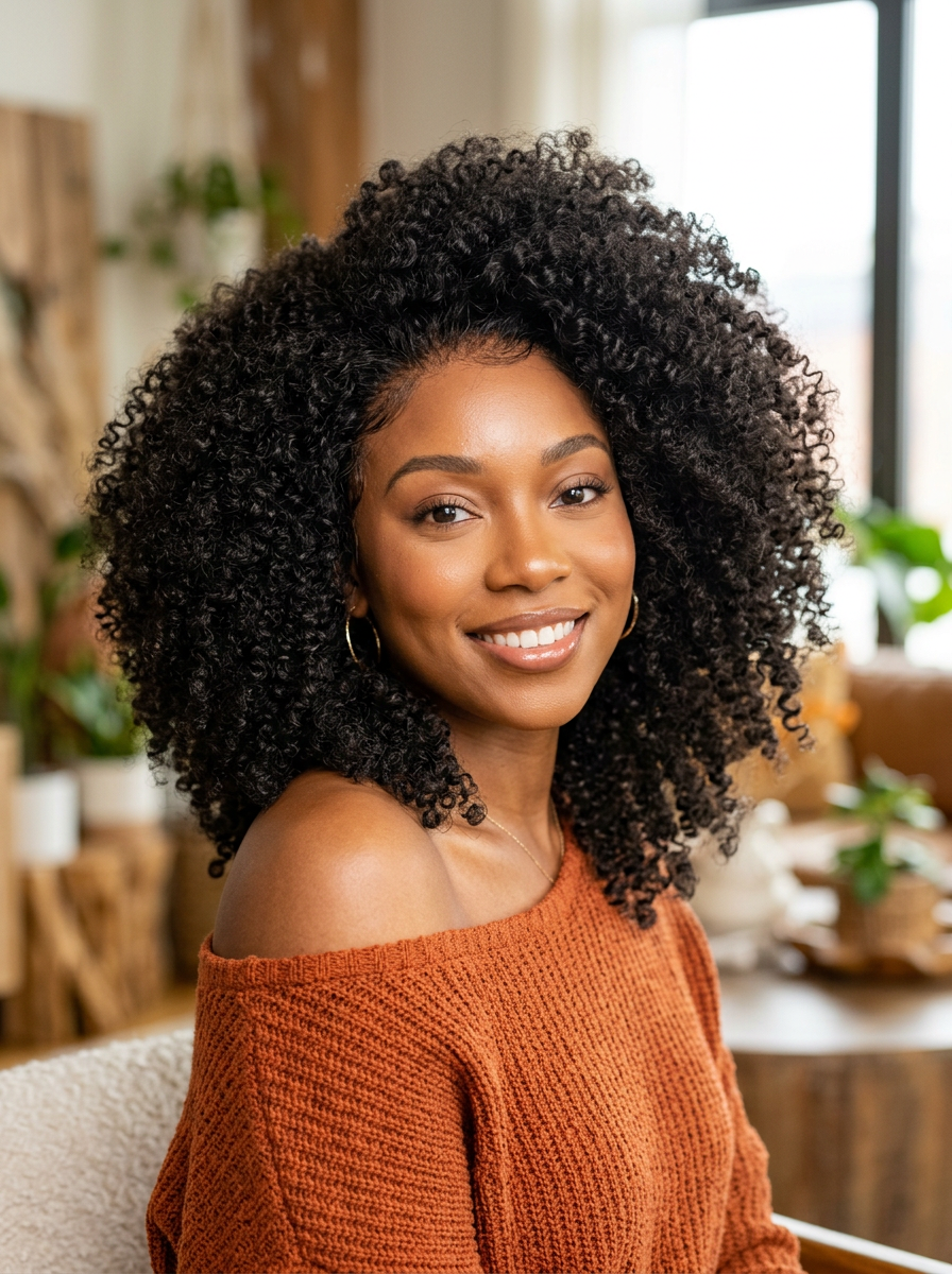Curly Afro-Textured — custom wig at Experience You Salon & Suites