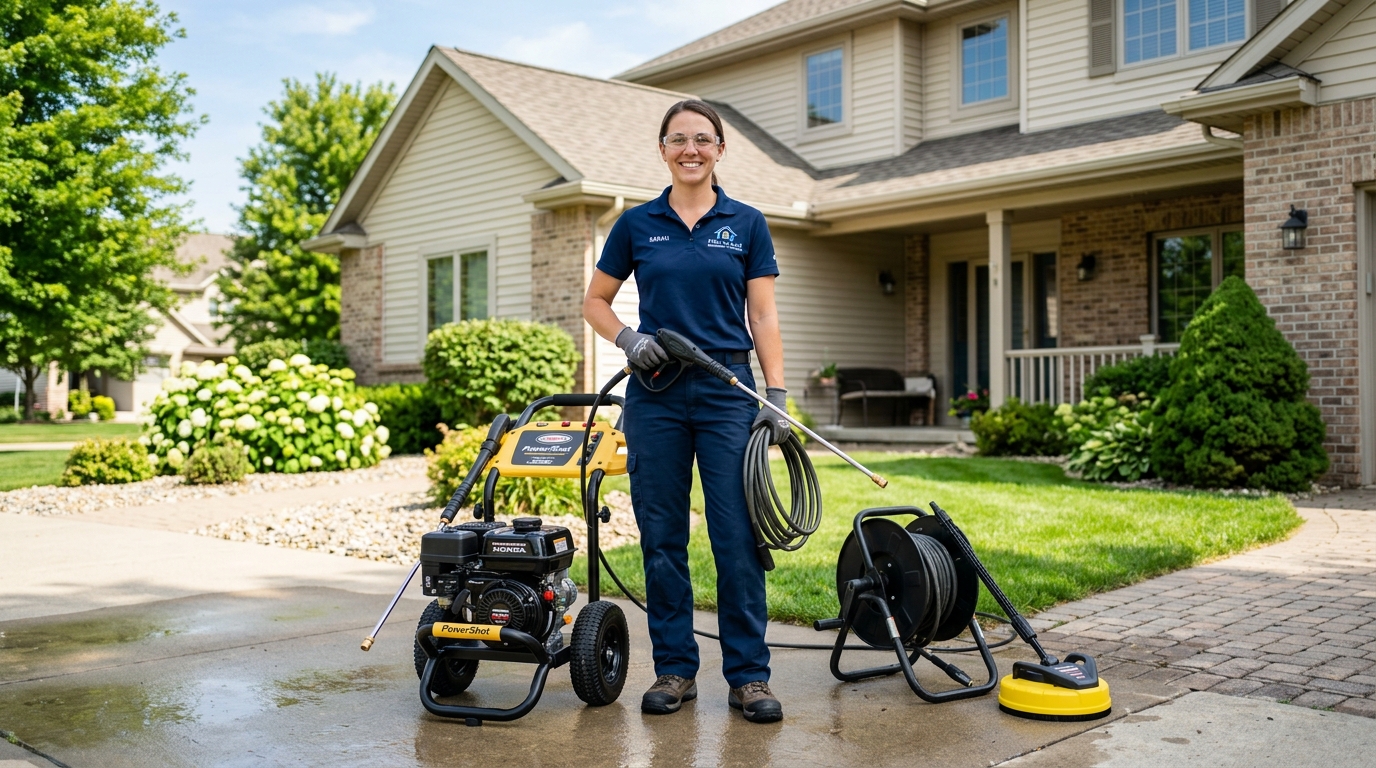 Quality Cleaning Services professional team member with equipment