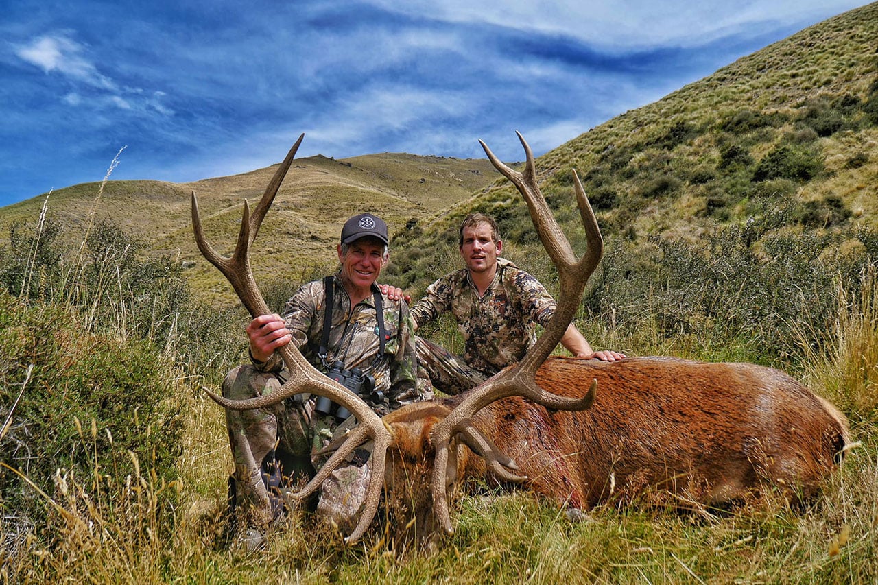 Chamois hunt in alpine terrain, South Island New Zealand
