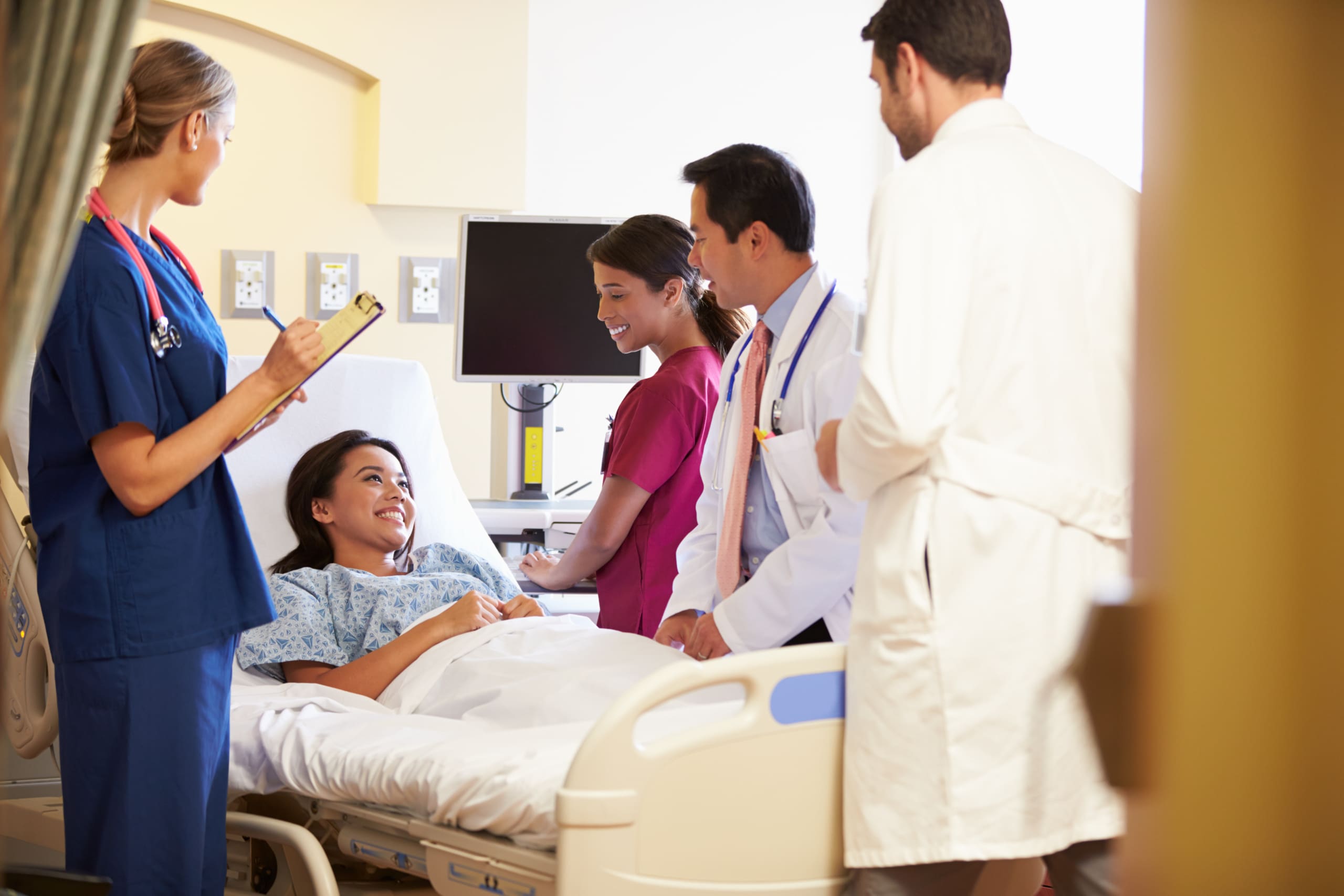 Healthcare professionals reviewing care plan